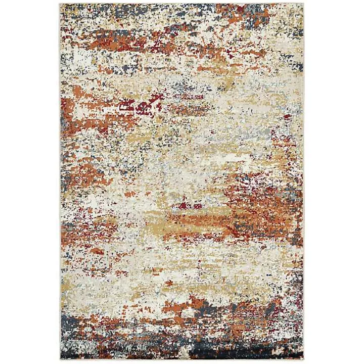 Bastia Ivory Orange Accent Rug, 2x3