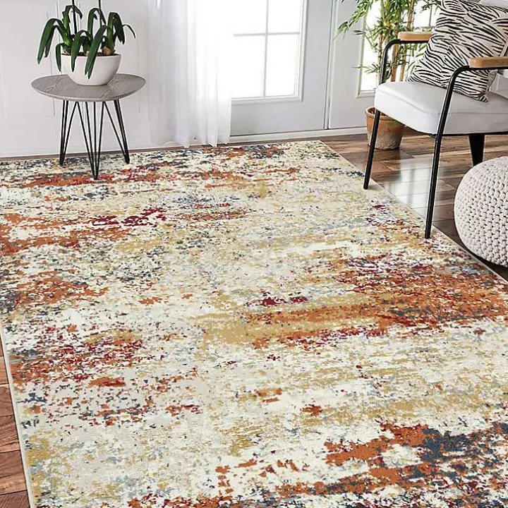 Bastia Ivory Orange Accent Rug, 2x3