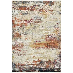 Bastia Ivory Orange Area Rug, 5x7