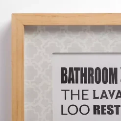 Bathroom Names Framed Wall Plaque