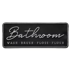 Bathroom Wash Brush Floss Flush Wall Plaque