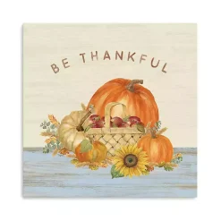 Be Thankful Pumpkins Canvas Art Print, 20x20 in.