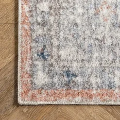 Bea Distressed Vintage Washable Area Rug, 5x8