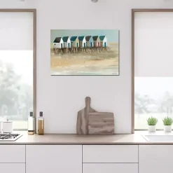 Beach Cabins Canvas Art Print