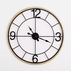 Beaded Wood and Metal Open Wall Clock