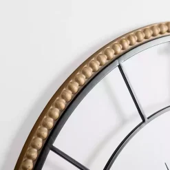 Beaded Wood and Metal Open Wall Clock