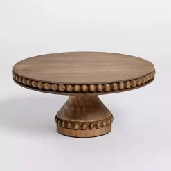 Beaded Wood Cake Stand