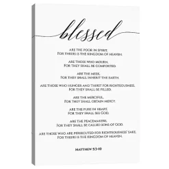 Beatitudes Matthew 5:3-10 Canvas Art Print