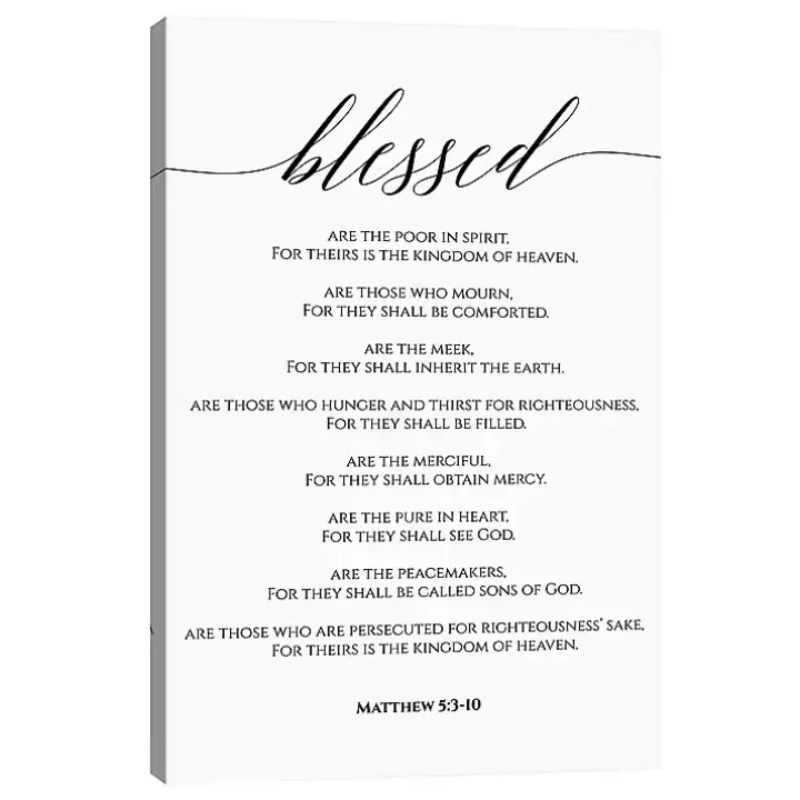 Beatitudes Matthew 5:3-10 Canvas Art Print