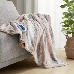 Beautyrest Blush Faux Fur Oversized Heated Throw
