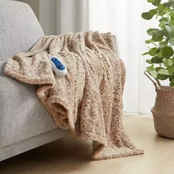 Beautyrest Leopard Faux Fur Oversized Heated Throw