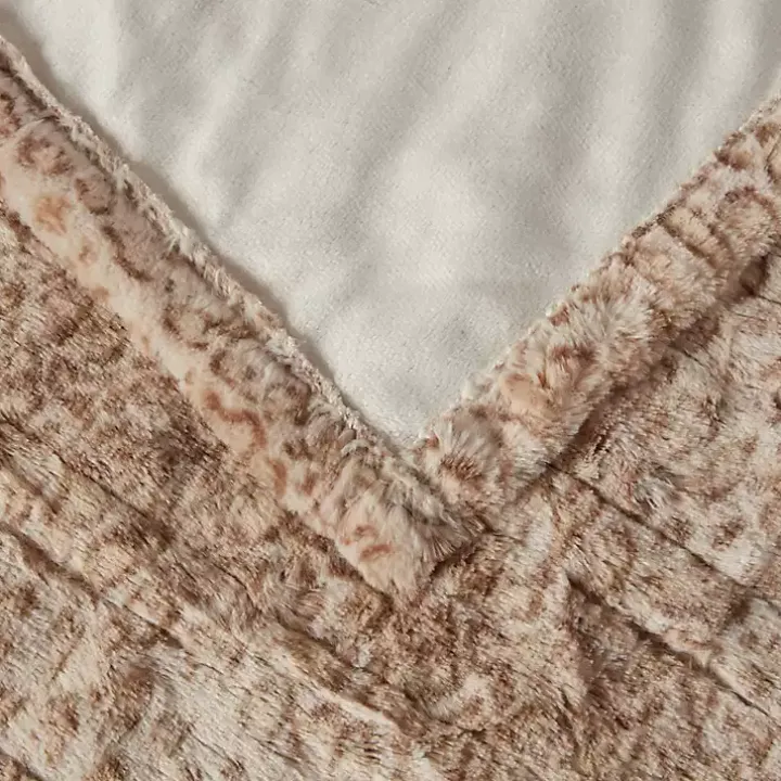 Beautyrest Leopard Faux Fur Oversized Heated Throw
