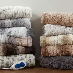 Beautyrest Snow Faux Fur Oversized Heated Throw