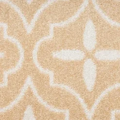 Beige & Ivory Quatrefoil Indoor/Outdoor Rug, 4x6