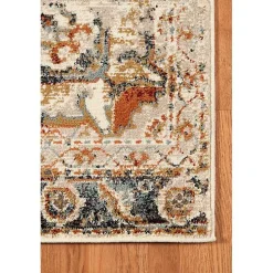 Beige and Gold Medallion Area Rug, 7x9