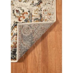 Beige and Gold Medallion Area Rug, 7x9