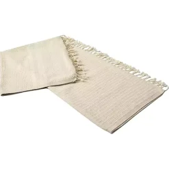 Beige and White Stripes Cotton Throw