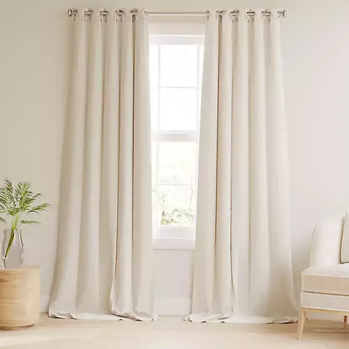 Beige Blackout Curtains, 84 in.