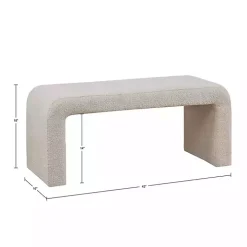 Beige Boucle Waterfall Bench