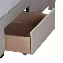 Beige Braylon Upholstered 3-Drawer Queen Bed