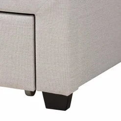 Beige Braylon Upholstered 3-Drawer Queen Bed