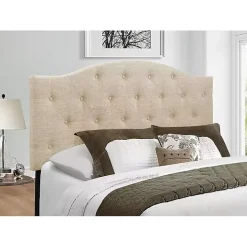 Beige Bryne Button Tufted King Headboard