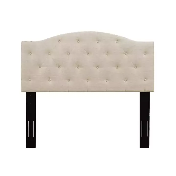 Beige Bryne Button Tufted King Headboard