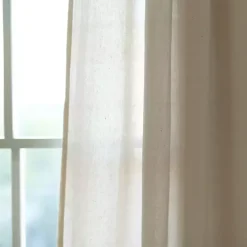 Beige Burlap Knotted Curtain Panel Set, 108 in.