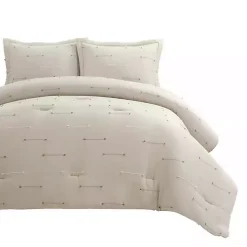 Beige Clip Jacquard 3-pc. King Comforter Set