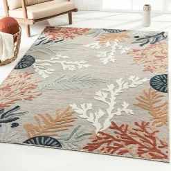 Beige Coral Reef Area Rug, 5x7