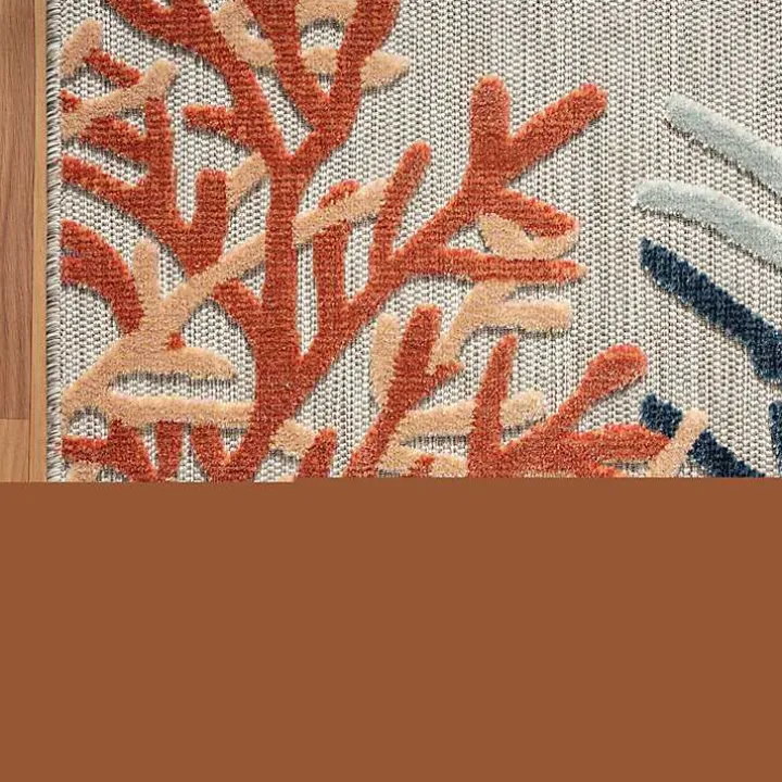 Beige Coral Reef Area Rug, 5x7