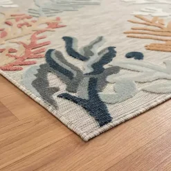 Beige Coral Reef Area Rug, 5x7