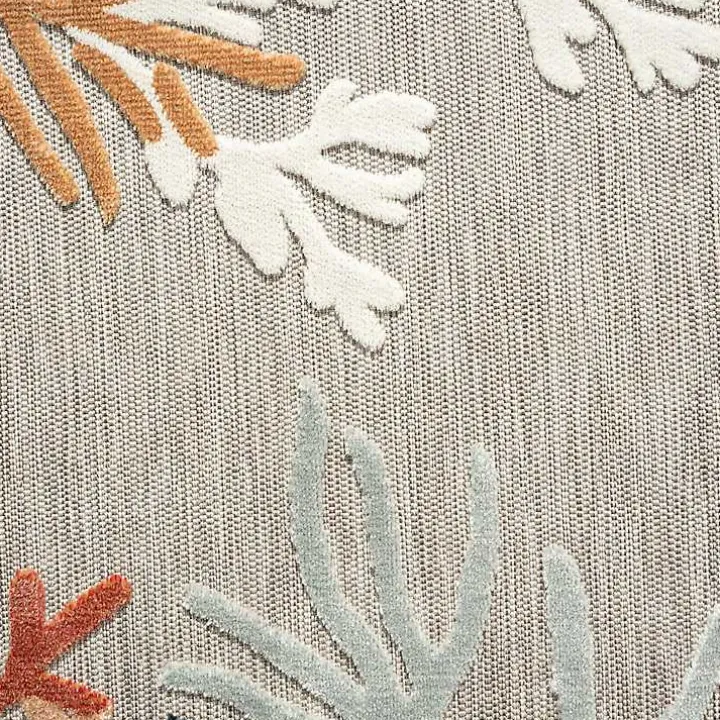 Beige Coral Reef Area Rug, 5x7