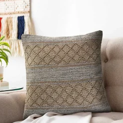 Beige Criss Cross Accent Pillow