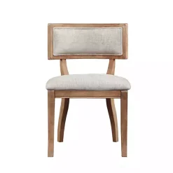 Beige Curved Back Dining Chairs, Set of 2