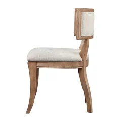 Beige Curved Back Dining Chairs, Set of 2