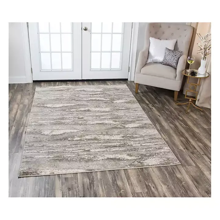 Beige Edward Abstract Area Rug, 5x7