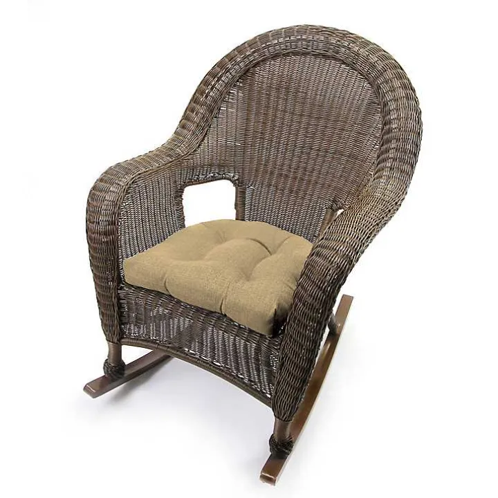 Beige French Edge 3-pc. Outdoor Wicker Cushion Set