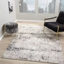 Beige Gray Indoor Area Rug, 5x7