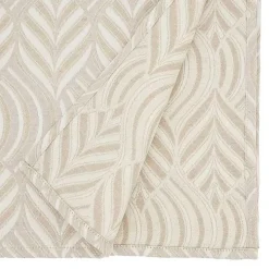 Beige Jacquard Leaf Tablecloth, 104 in.