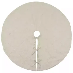 Beige Linen Diamond Stitched Tree Skirt