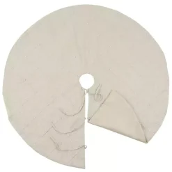 Beige Linen Diamond Stitched Tree Skirt