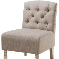 Beige Luna Tufted Armless Accent Chair