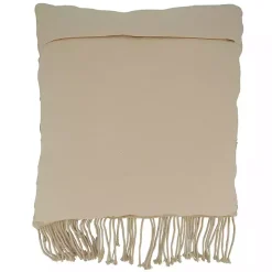 Beige Macrame Design Throw Pillow