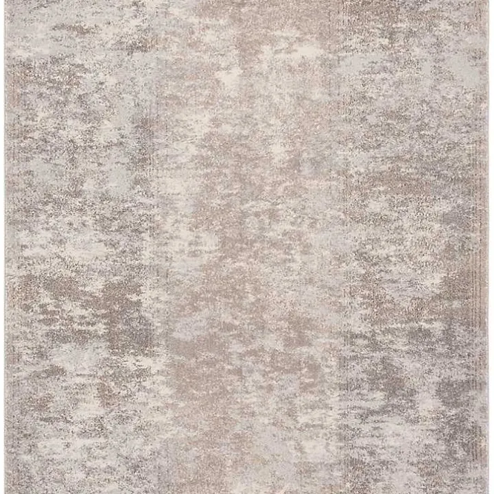Beige Madison Abstract Area Rug, 6x6