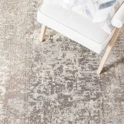 Beige Madison Abstract Area Rug, 6x6