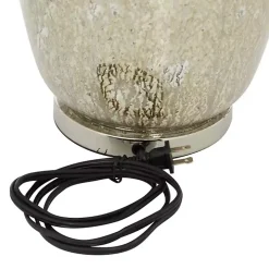 Beige Marbled Mercury Glass Table Lamp