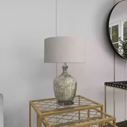 Beige Marbled Mercury Glass Table Lamp