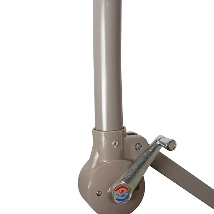 Beige Offset Hand Crank Outdoor Umbrella