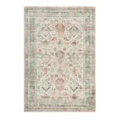 Beige Rosette Area Rug, 5x7